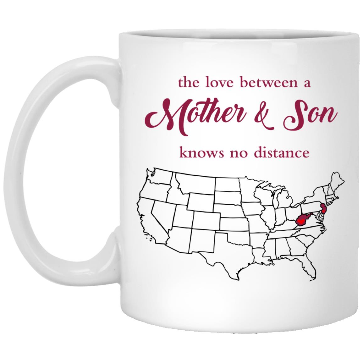 New Jersey West Virginia The Love Between Mother And Son Mug - Mug Teezalo