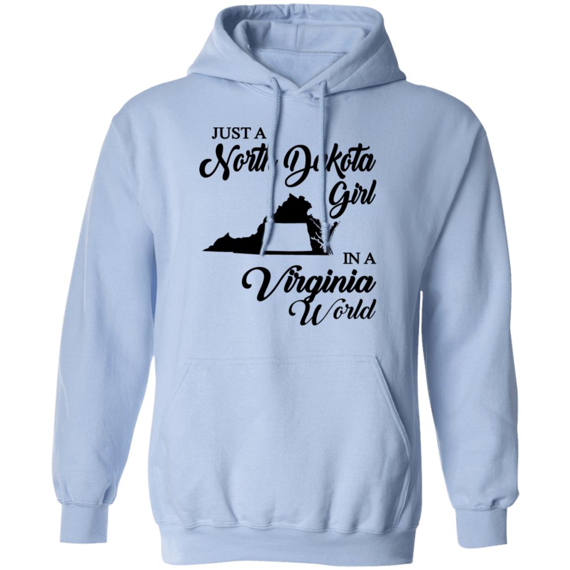 Just A North Dakota Girl In A Virginia World T Shirt - T-shirt Teezalo