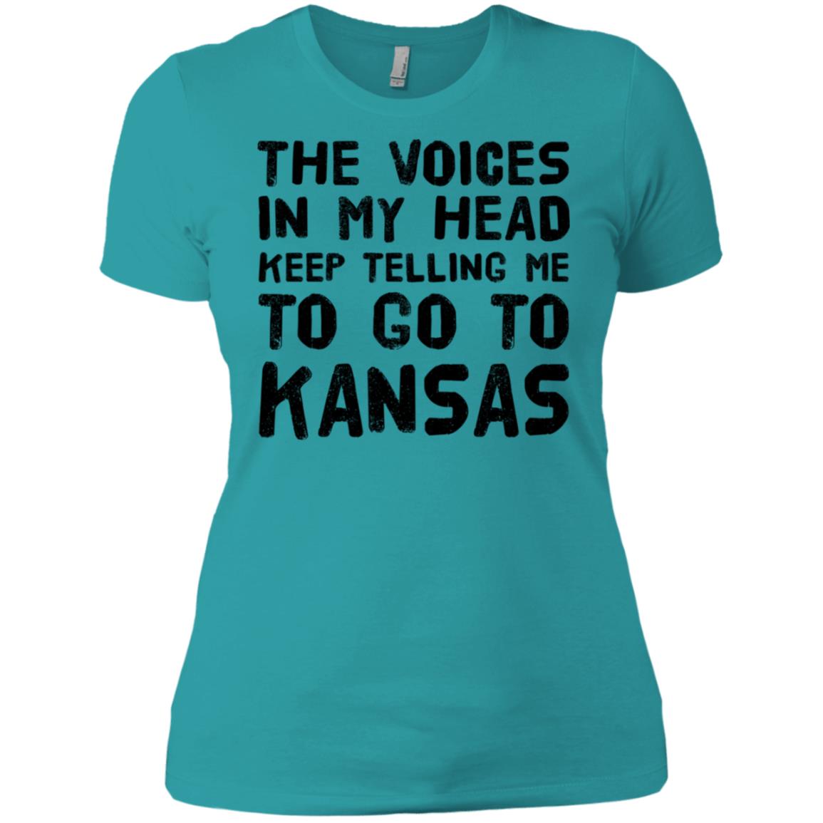 The Voices In My Head Telling Go To Kansas  T-Shirt - T-shirt Teezalo