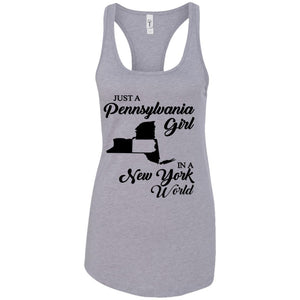 Just A Pennsylvania Girl In A New York World T-Shirt - T-shirt Teezalo