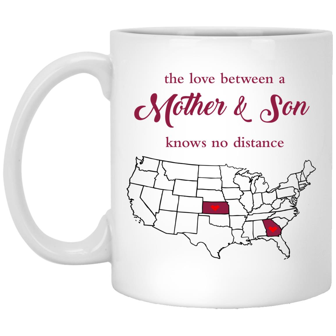 Kansas Georgia The Love Between Mother And Son Mug - Mug Teezalo