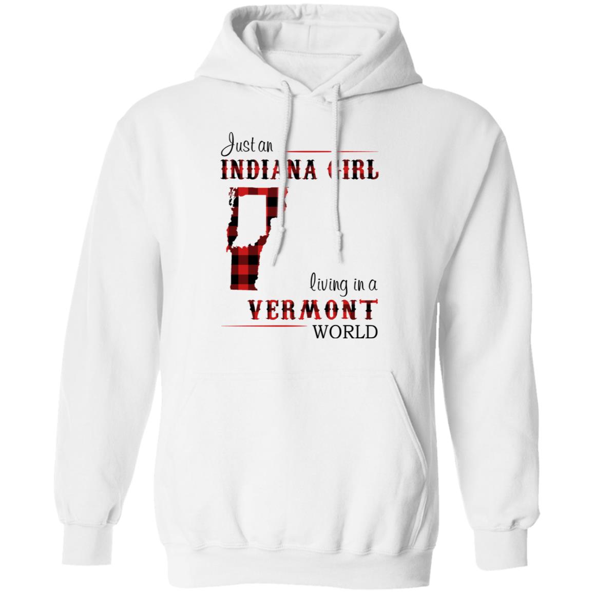Just An Indiana Girl Living In A Vermont World T- Shirt - T-shirt Born Live Plaid Red Teezalo