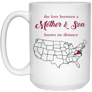 Rhode Island Virginia The Love Between Mother And Son Mug - Mug Teezalo
