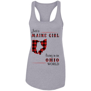 Just A Maine Girl Living In An Ohio World T-Shirt - T-shirt Teezalo