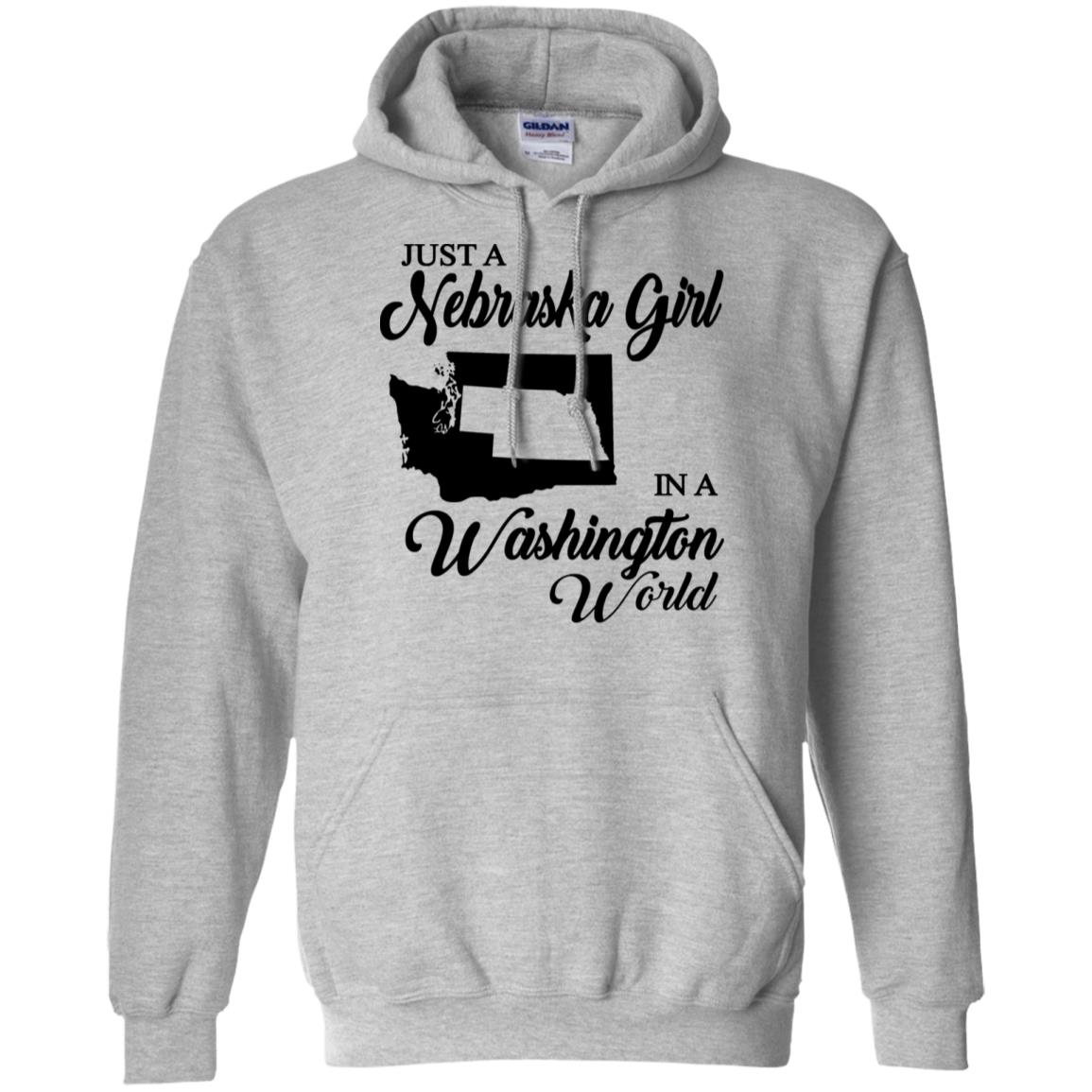 Just A Nebraska Girl In A Washington World T-Shirt - T-shirt Teezalo