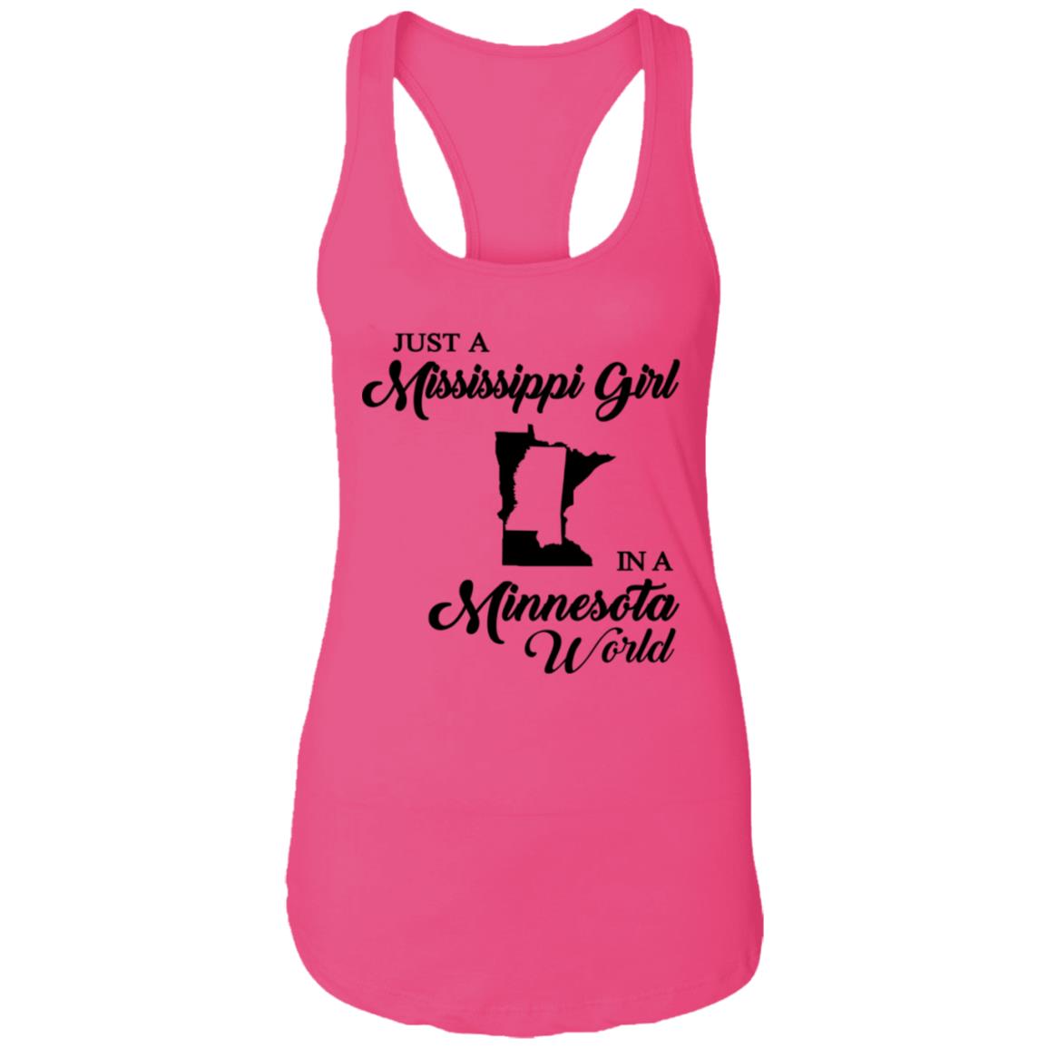 Just A Mississippi Girl In A Minnesota World T-Shirt - T-shirt Teezalo