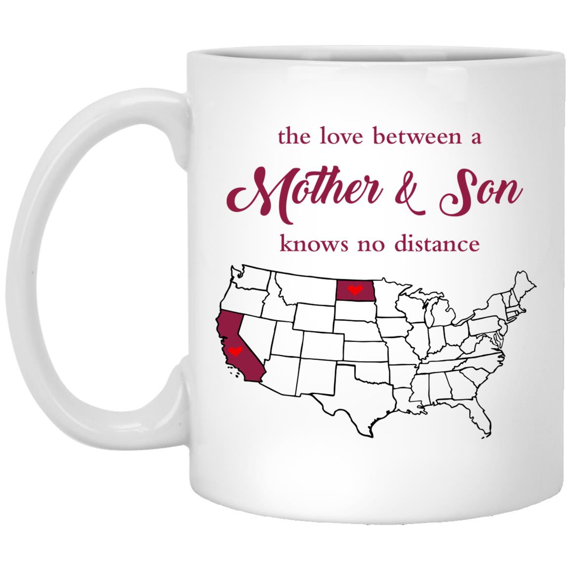 North Dakota California The Love Between Mother And Son Mug - Mug Teezalo