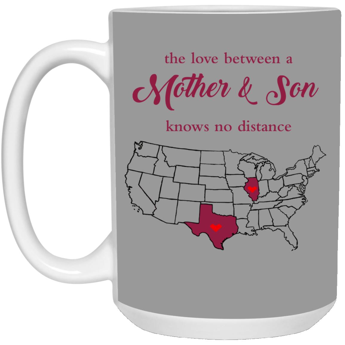 Illinois Texas The Love Between Mother And Son Mug - Mug Teezalo