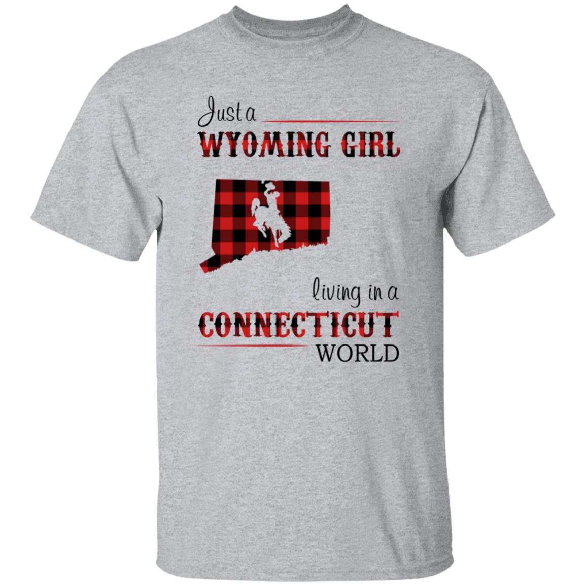 Just A Wyoming Girl Living In A Connecticut World T-shirt - T-shirt Born Live Plaid Red Teezalo