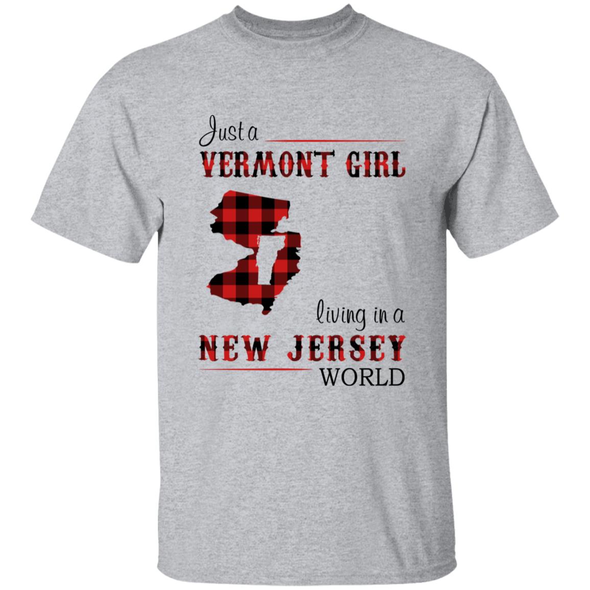 Just A Vermont Girl Living In A New Jersey World T-shirt - T-shirt Born Live Plaid Red Teezalo