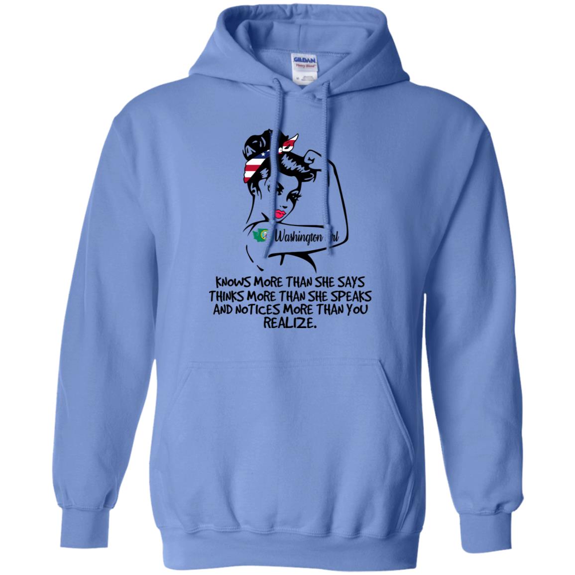Washington Girl Knows More Than She Says Hoodie - Hoodie Teezalo