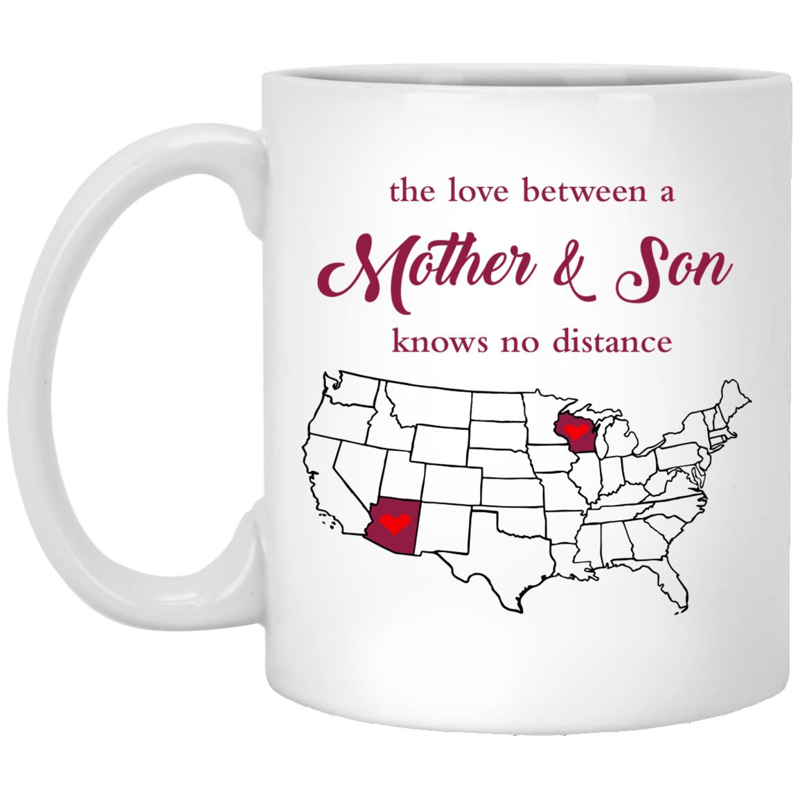Wisconsin Arizona The Love Between Mother And Son Mug - Mug Teezalo