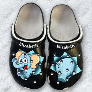 Elephant And Butt Personalized Clogs Shoes