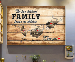 The Love Between Family Knows No Distance Poster, Long Distance Family Gift - Poster Long Distance Teezalo