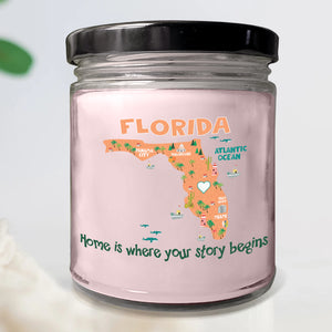 Florida Is Where Your Story Begins Candle - Candles Teezalo
