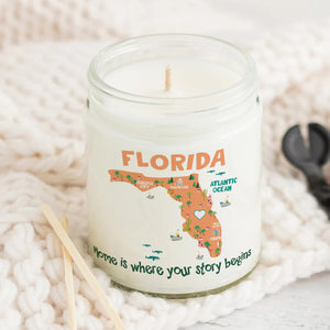 Florida Is Where Your Story Begins Candle - Candles Teezalo