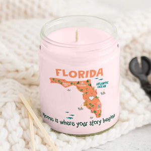 Florida Is Where Your Story Begins Candle - Candles Teezalo