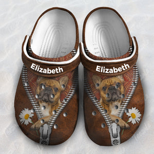 French Bulldog With Daisy Personalized Clogs Shoes