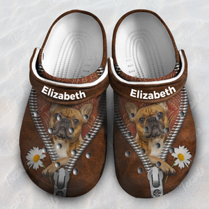 Custom Dog With Daisy Personalized Clogs Shoes