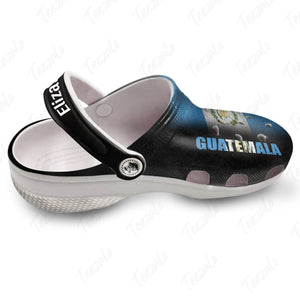 A Half Guatemala Flag Personalized Clog Shoes - Crocs Born Teezalo
