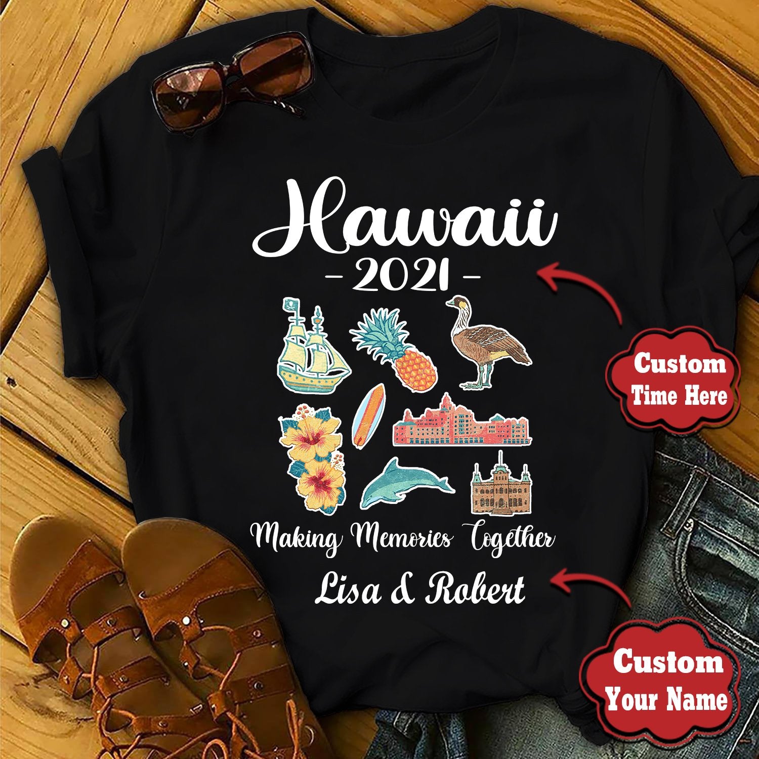 Hawaii Family Vacation Personalized Shirt Making Memories Together - T-shirt Vacation Teezalo