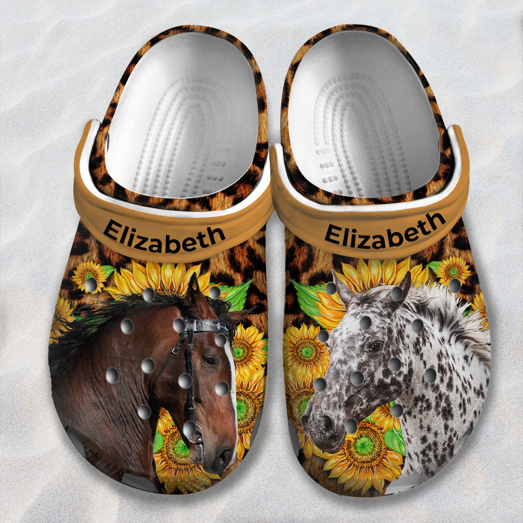 Custom Horse Personalized Clogs Shoes Gift For Horse Lovers HH1003. That's a special gift for horse lovers, passion about horses, that's also a meaningful gift for your loved one in important holiday. Besides, this unique clogs shoes can customize any names that you love or can upload your photo.