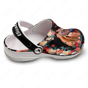 Horse Personalized Clogs Shoes For Women With Floral Pattern 3