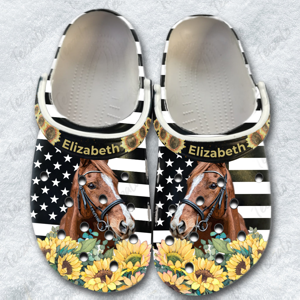 Horse Personalized Clogs Shoes - Custom Horse Face Gift TT1102