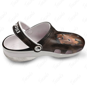 Horse Face Personalized Clogs Shoes With Skin