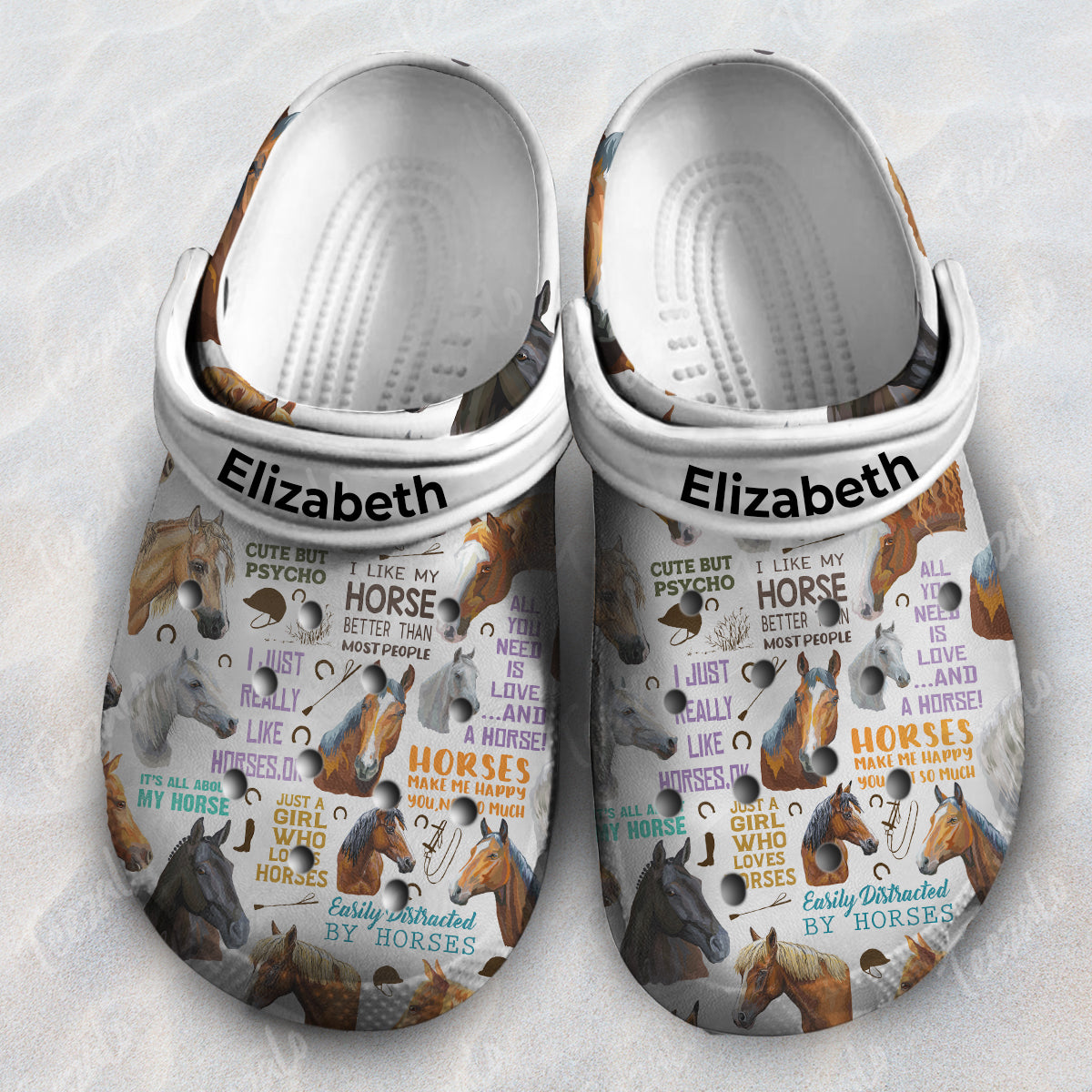 Horse Personalized Clogs Shoes With Cute And Quotes