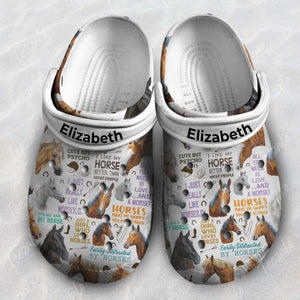 Horse Personalized Clogs Shoes With Cute And Quotes