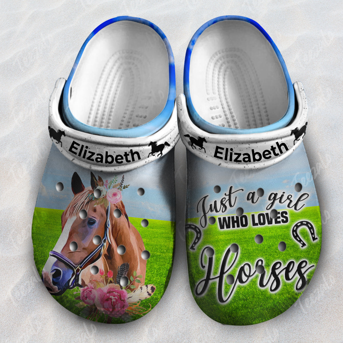 Personalized Horse Clogs Shoes Just A Girl Who Loves Horses Teezalo