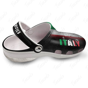 A Half Italy Flag Personalized Clog Shoes - Crocs Born Teezalo
