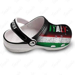 A Half Italy Flag Personalized Clog Shoes - Crocs Born Teezalo