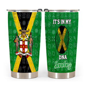 Jamaica Its In My DNA Jamaican Flag Personalized 20oz Tumbler Cup