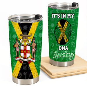 Jamaica Its In My DNA Jamaican Flag Personalized 20oz Tumbler Cup