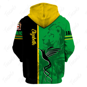 Jamaica Flag Half Landscapes Custom Your Name 3D Hoodie