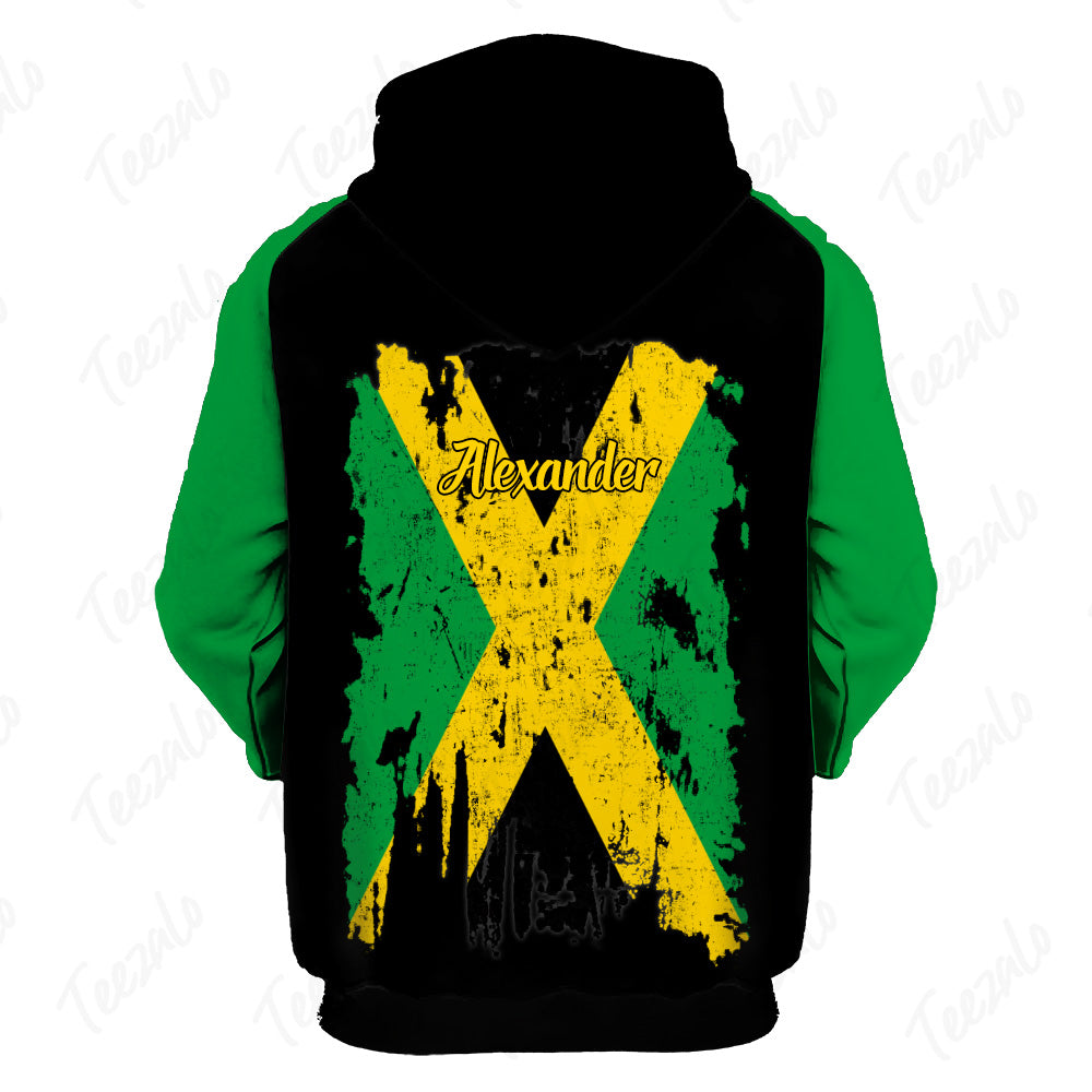 Jamaica Flag Skull 3D Personalized Men Hoodie