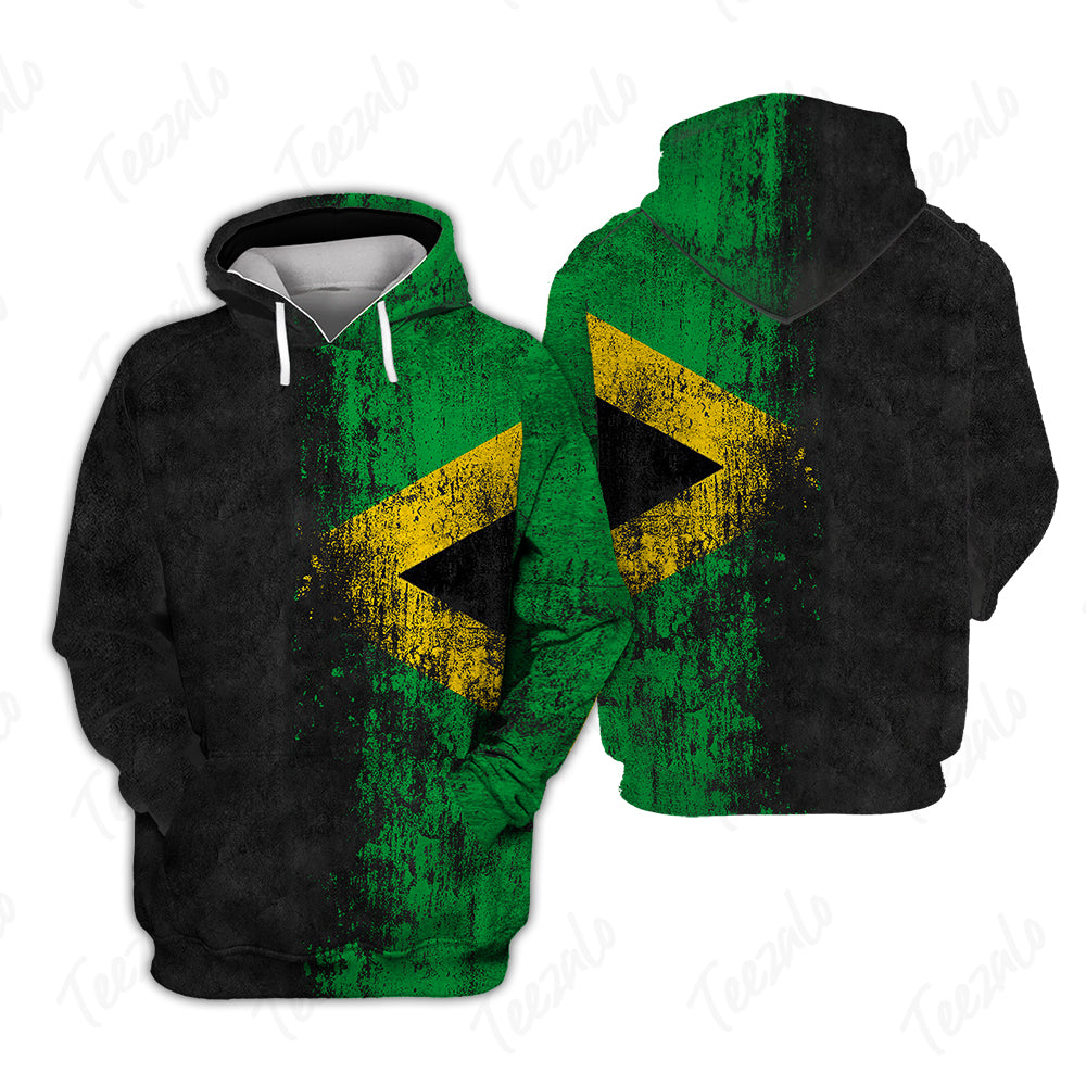 Jamaica Jamaican Flag Grunge Distressed Hoodie
