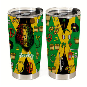 Jamaica Flag Personalized Tumbler With Lion