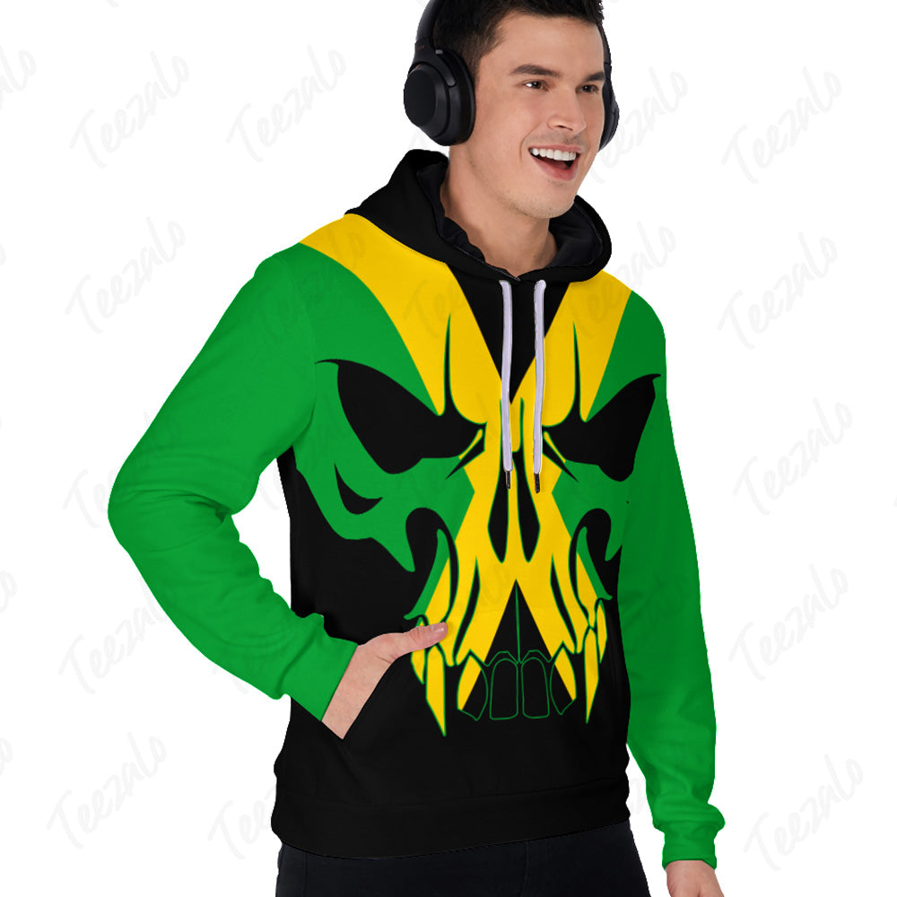 Jamaica Flag Skull 3D Personalized Men Hoodie