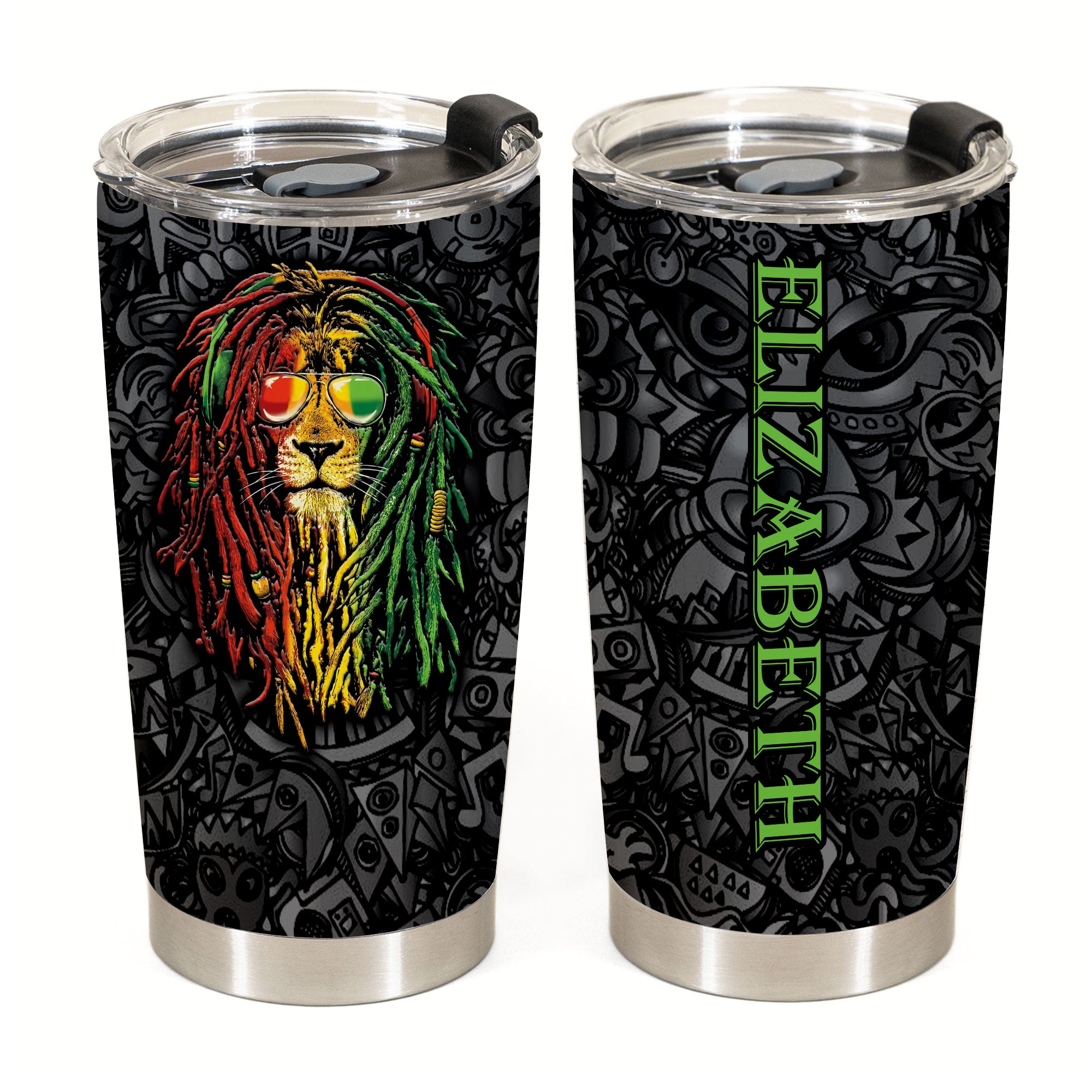 Jamaica Symbols Personalized 20z Stainless Steel Cup - Tumbler Born Teezalo