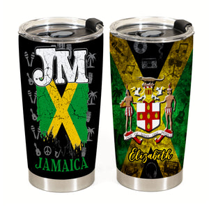 Jamaica Flag Tumbler Personalized 20z Steel Cup - Tumbler Born Teezalo