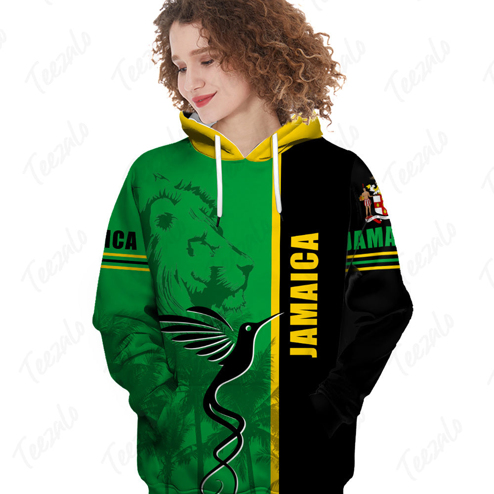 Jamaica Flag Half Landscapes Custom Your Name 3D Hoodie