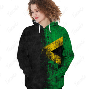 Jamaica Jamaican Flag Grunge Distressed Hoodie