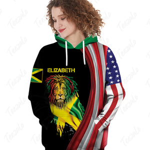 Jamaica Lion And Flag 3D Personalized Hoodie