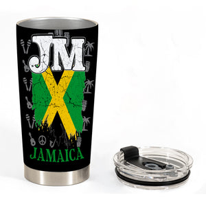 Jamaica Flag Tumbler Personalized 20z Steel Cup - Tumbler Born Teezalo