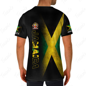 Jamaica Custom Your Name 3D T-shirt Half Flag And Jamaica