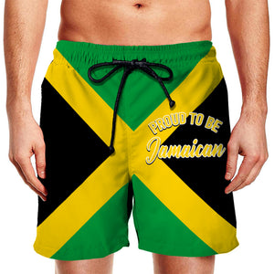 Proud To Be Jamaican Flag Men Beach Shorts