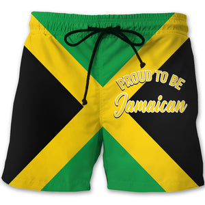 Proud To Be Jamaican Flag Men Beach Shorts